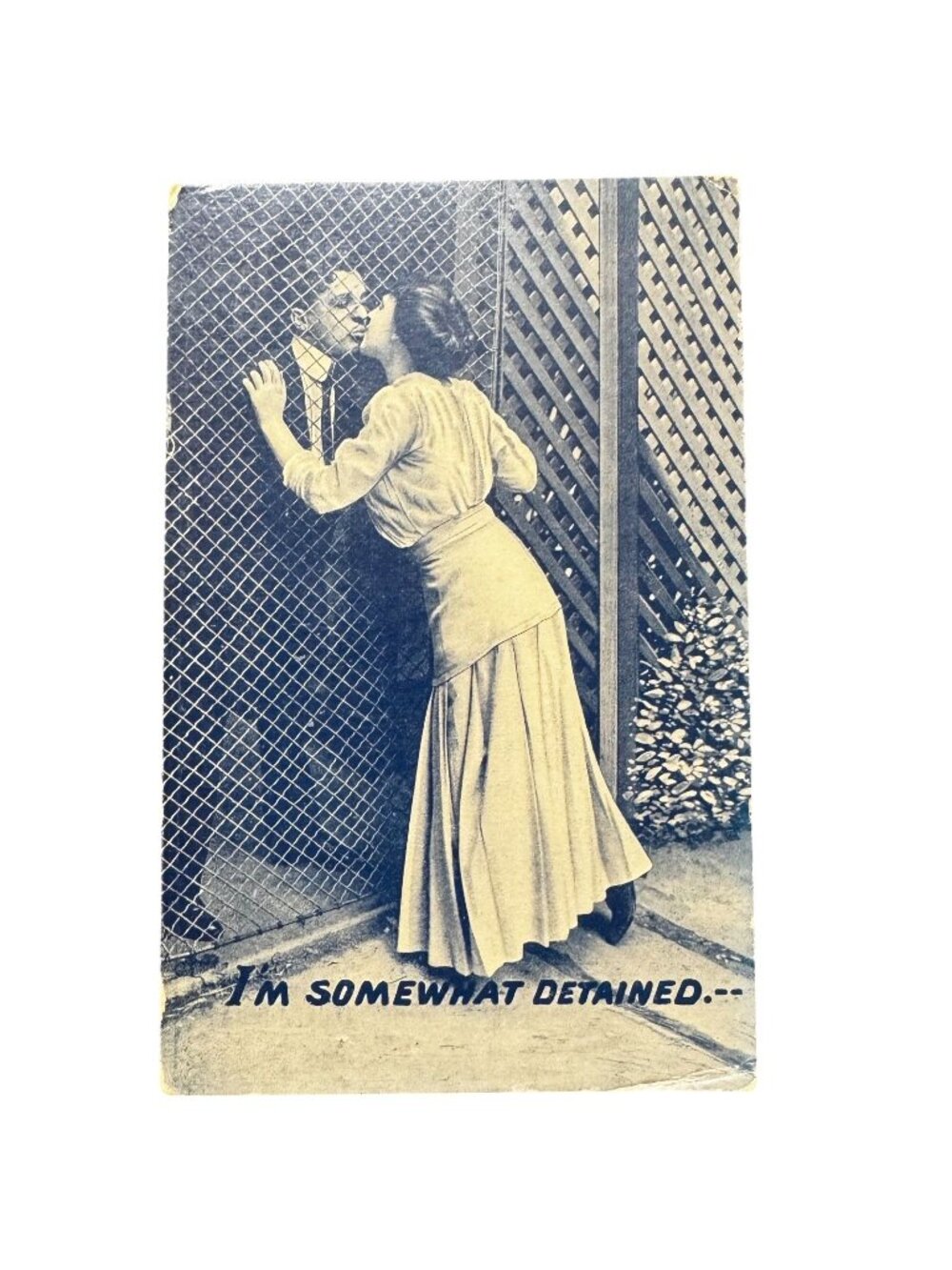 Vtg "Im Somewhat Detained" Romantic Postcard Theodor Series 1278-4 1900s Humor